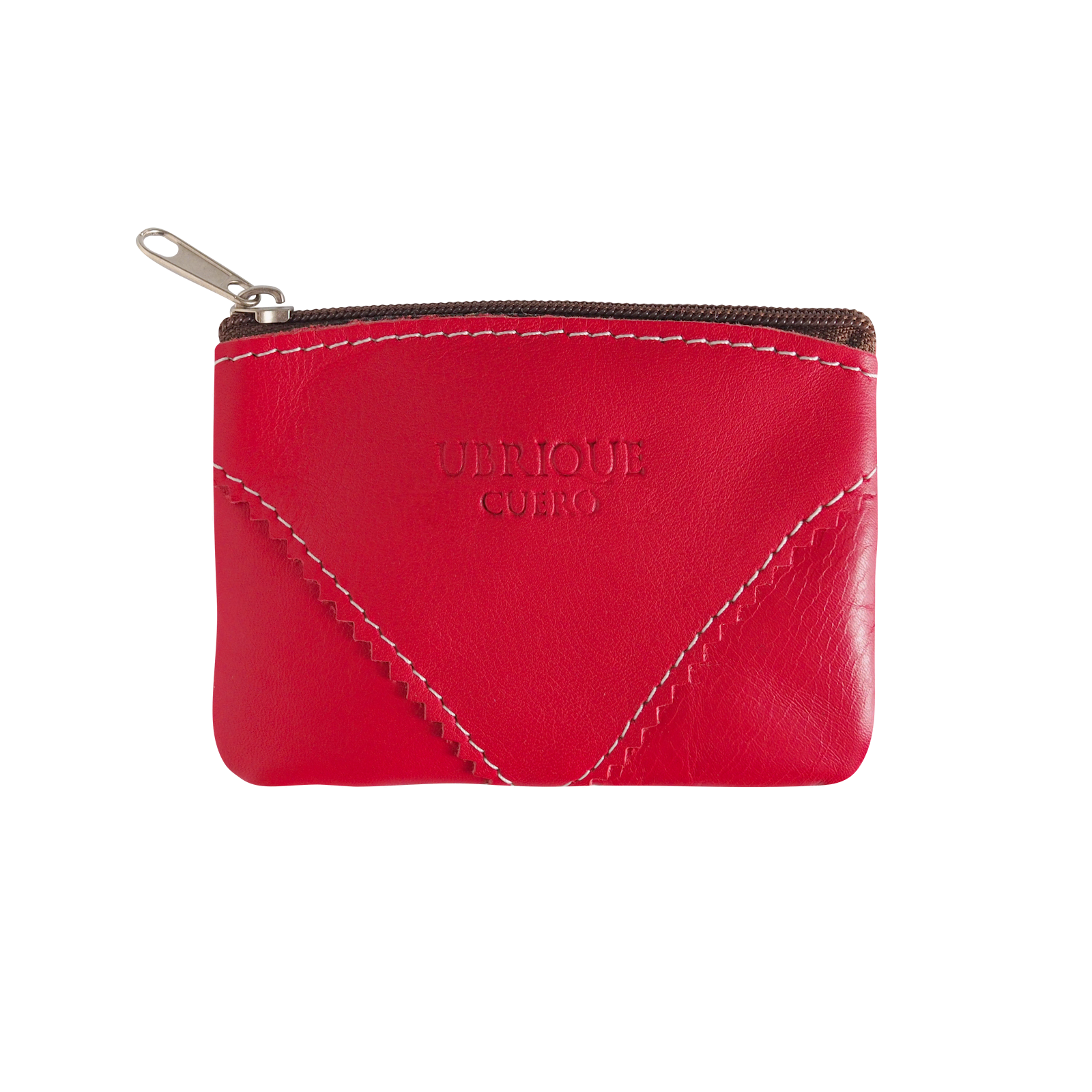 Estuche lentillero de pie con cremallera en color rojo