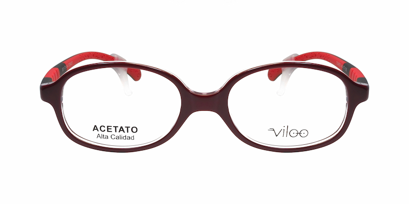 Montura Infantil de Acetato de Puente Invertido Rojo